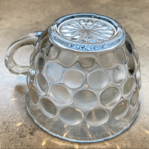 Anchor Hocking Blue Bubble Depression Glass Cup 4 - Picture 7 of 10